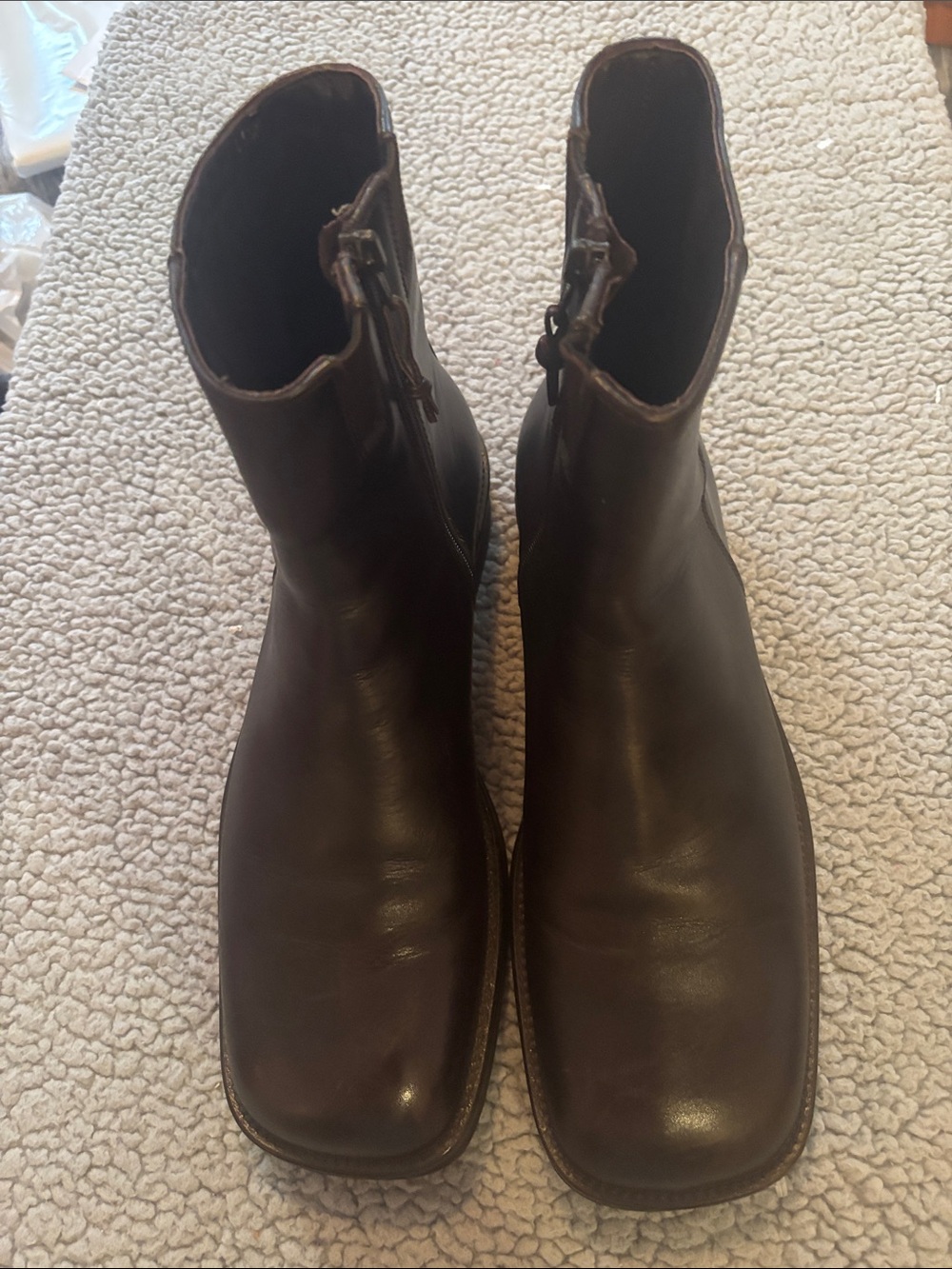 NWOT Donald J. Pliner Men's Dark Brown Leather Zip Ankle Boots